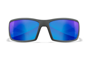 Wiley X Twisted M/L Blue Mirror polycarbonate lenses with matte gray Triloid nylon frame