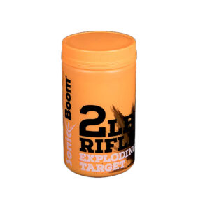 Sonic Boom 2 lb exploding rifle target in blaze orange jar