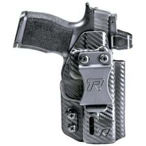 ROUNDED GEAR Druid black carbon fiber Kydex holster for Sig P320 with paddle and belt clip