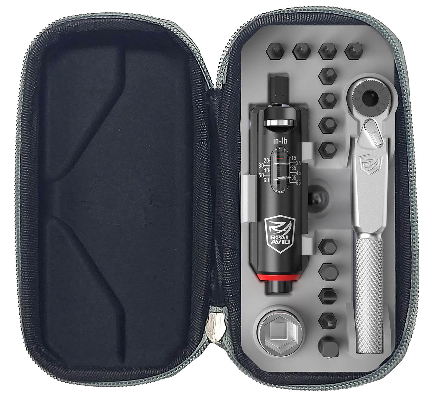 Real Avid Smart-Torq Adjustable Limiter & X3 Driver Kit in black with bits and soft case