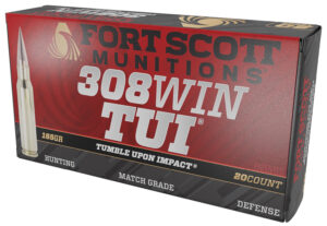 Fort Scott Munitions 308-165-SCV22 Tumble Upon Impact (TUI)  308Win 165gr Solid Copper Spun 20 Per Box/10 Case