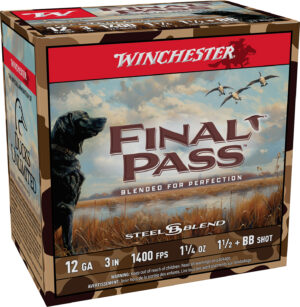 Winchester Final Pass 12ga 3in 1-1/4oz BB & 1.5 plated steel shotshells 25 count box