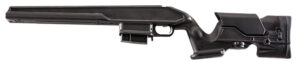Archangel AA1500 black precision rifle stock with adjustable cheek riser and integrated bipod