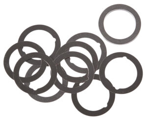 Dead Air M18 muzzle device shim kit with three shim thicknesses and identification graphic