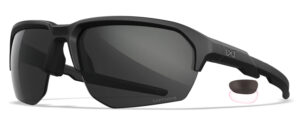 Wiley X Jakl M/L sunglasses with grey and clear lenses and a matte black Triloid Nylon frame
