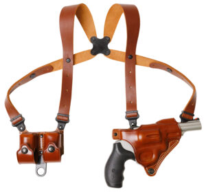 Galco Miami Classic II tan steerhide shoulder holster system for Colt King Cobra, right hand, fits chest up to 56"