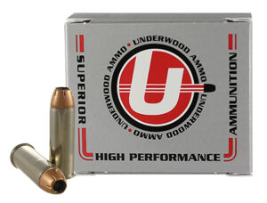 Underwood Ammo .44 Rem Mag 240gr XTP JHP 20-round box, nickel-plated brass