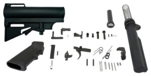 DPMS Panther Arms Car Blade Lower Build Kit with CAR-15 stabilizing brace and Retro A2 grip in black