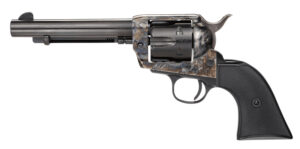Taylors and Company 1873 Pietta 9mm revolver 5.50 in blued finish with black checkered Navy grips