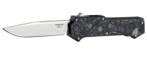 Hogue Compound 3.5 inch OTF automatic knife with clip point blade and G-Mascus black handle