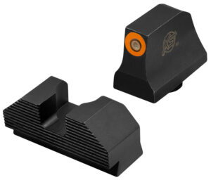 XS Sights minimalist night sight set orange tritium front black oxide steel frame for Glock
