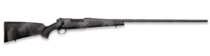 Weatherby Mark V Live Wild .300 PRC rifle with spiral-fluted threaded barrel and hand-painted carbon-fiber stock
