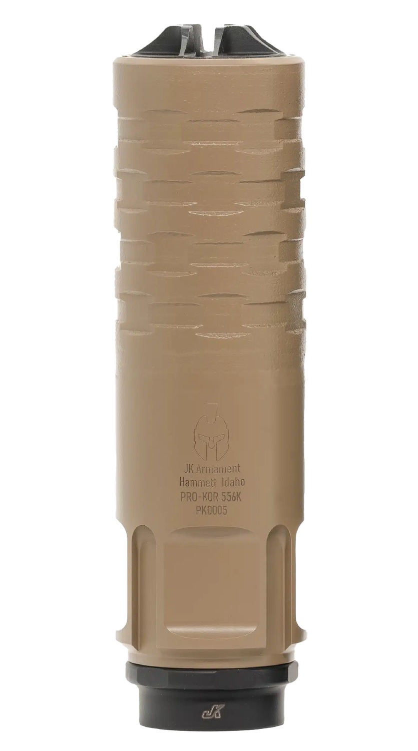 JK Armament PRO-KOR 5.56mm FDE Suppressor 1/2x28 - Alexander's