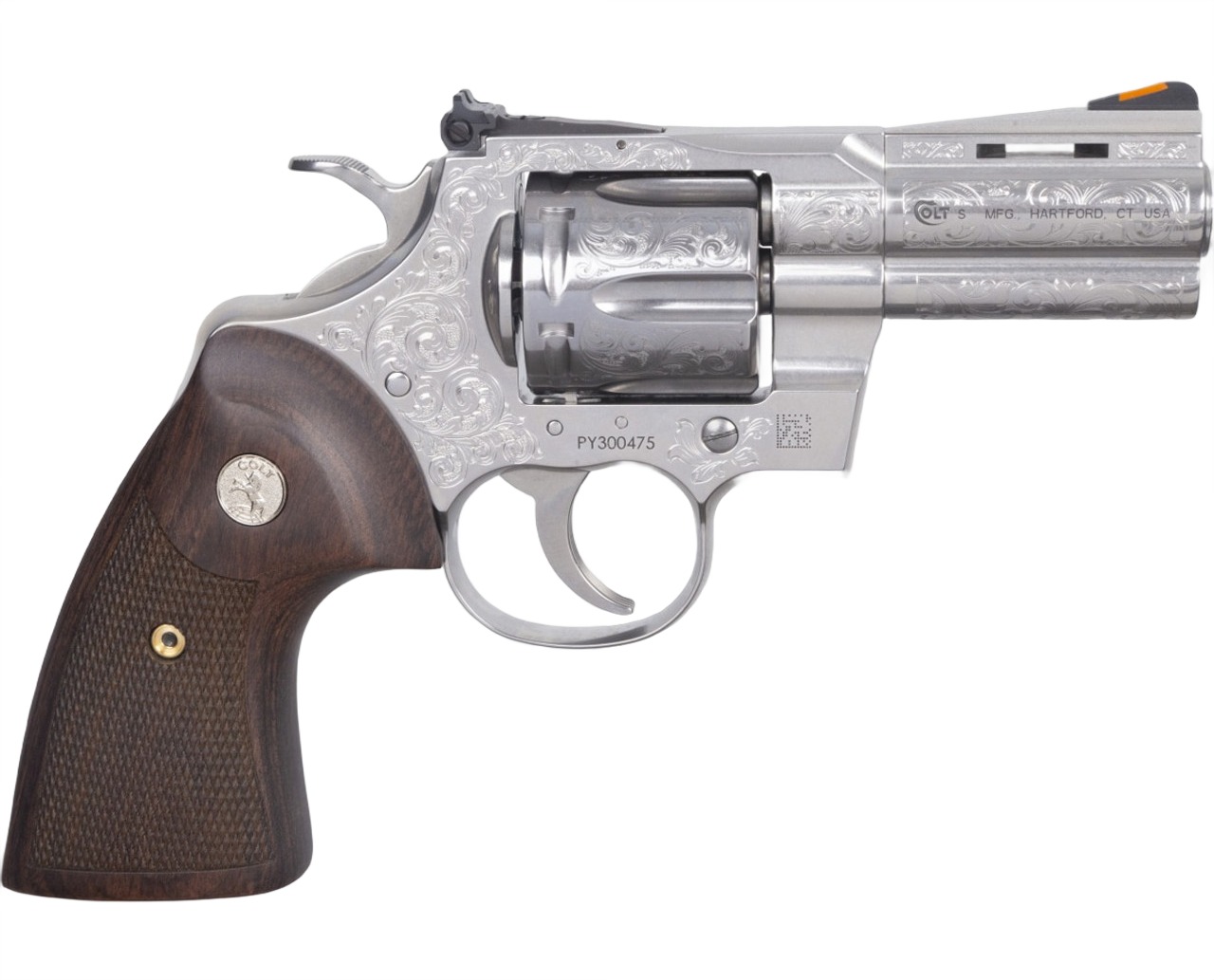 Colt Python SP3WS-SE revolver listed as 357 3 SS/WL Engraved