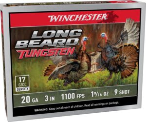 Winchester Long Beard Tungsten 20 gauge 3 inch #9 shotgun shells 1-9/16 oz 5-count box
