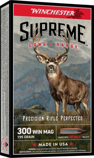 Winchester Supreme Long Range .300 Win Mag 195gr box of 20 rifle cartridges