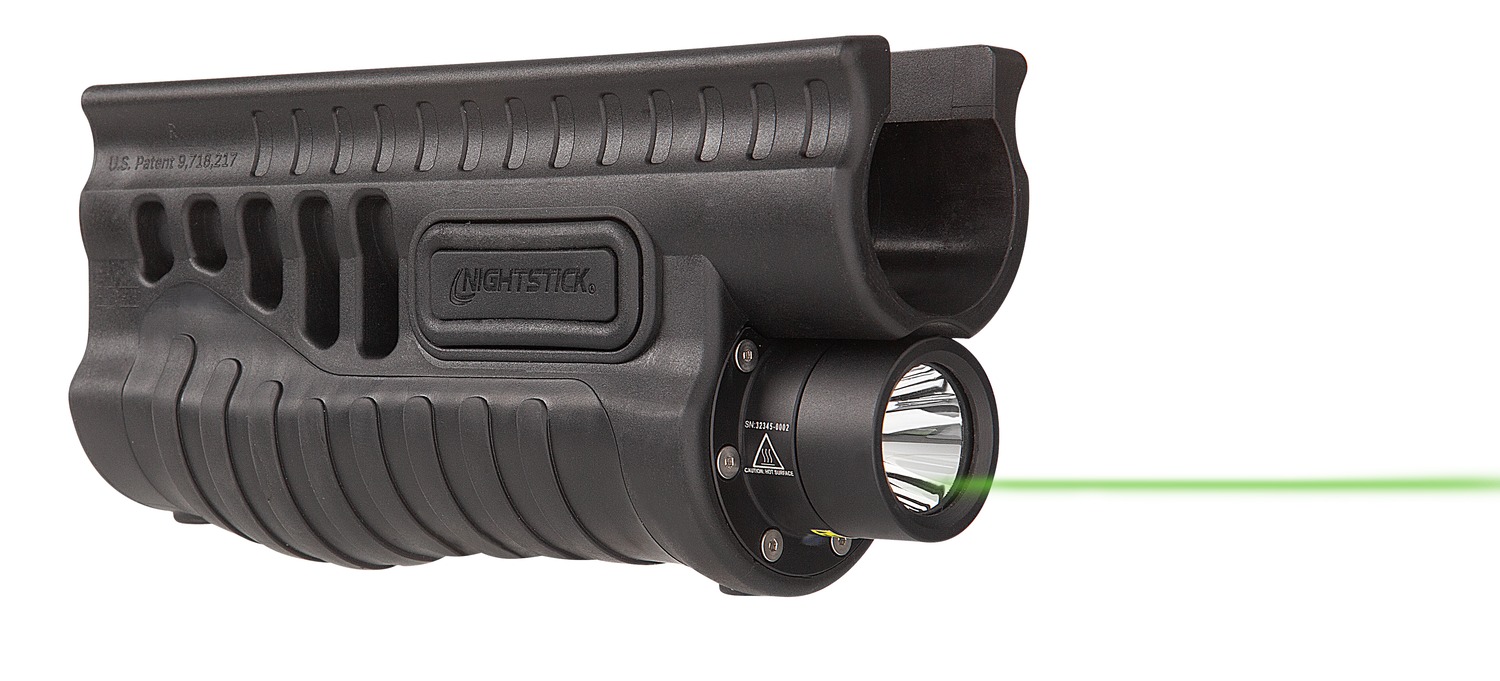 Nightstick SFL-13GL shotgun forend light with green laser, black