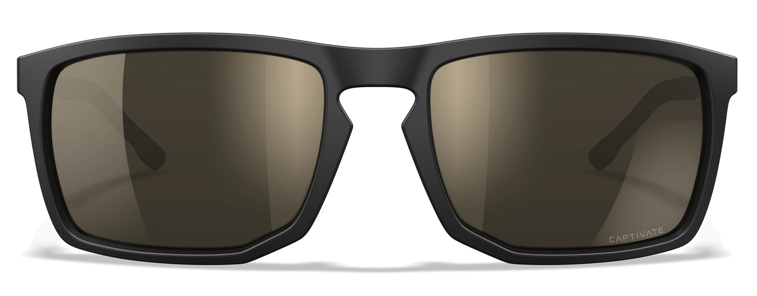 Wiley X AXE Captivate shooting glasses, tungsten mirror lenses and matte black frame