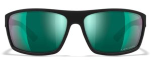 Wiley X Peak Captivate shooting glasses green mirror lenses matte black frame