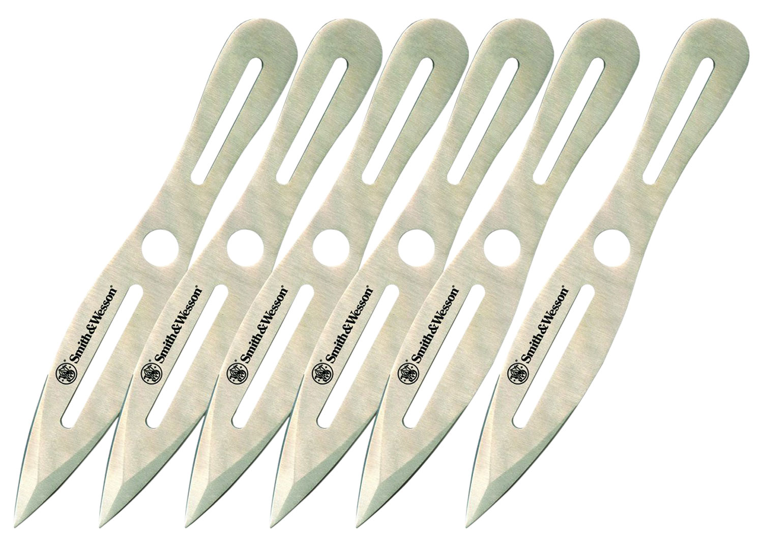 Smith & Wesson SWTK8CP 6-pack 8-inch throwing knives, stainless steel spear point