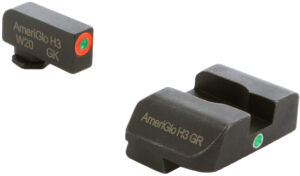 AmeriGlo GL203 i-Dot tritium front and rear sights for Glock 10mm/.45/.357 black steel