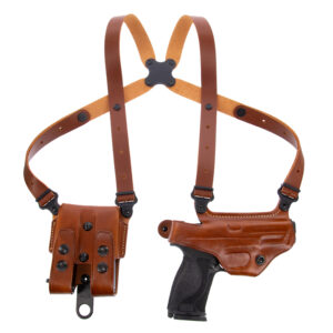 Galco Miami Classic Shoulder System MC446 tan leather shoulder holster, right-hand, fits chest up to 56 inches