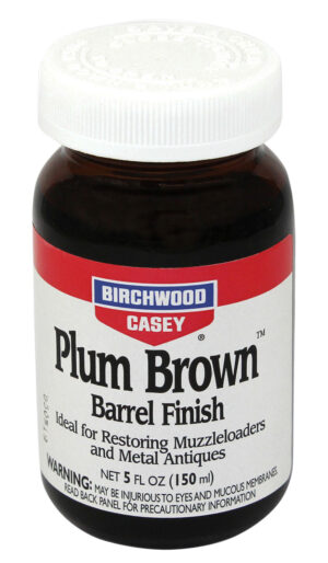 Birchwood Casey Plum Brown Barrel Finish 5 oz glass bottle