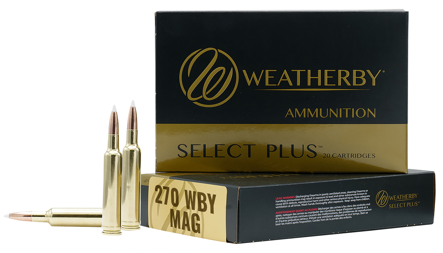 Weatherby Select Plus .270 Weatherby Magnum 130gr Barnes TTSX ammunition box, 20 rounds