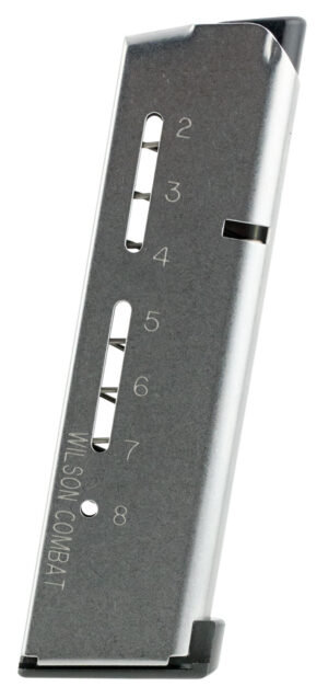 Wilson Combat 1911 ETM 8rd stainless steel magazine with lo-profile steel base pad
