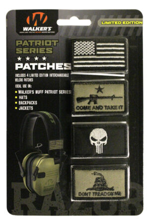 Walkers Patriot Patch Kit Velcro 4 assorted patches American Flag Come and Take It Punisher Don't Tread On Me