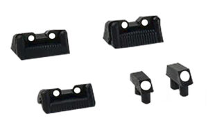 Kel-Tec P11 replacement sight kit P11155 white front and rear 3-dot sights black plastic frames