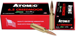 Atomic Ammunition 6.5 Creedmoor 142gr HPBT match rifle ammunition box