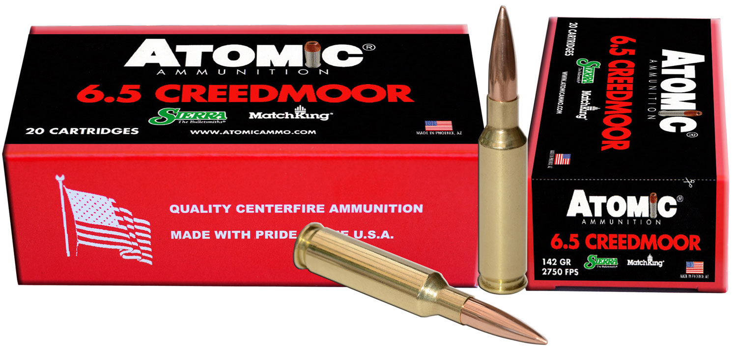 Atomic Ammunition 6.5 Creedmoor 142gr HPBT match rifle ammunition box