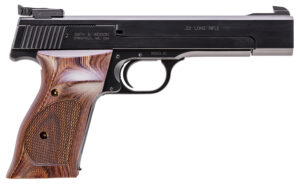 Smith & Wesson Model 41 .22 LR 5.5-inch blued pistol with wood target grips