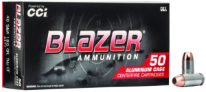 CCI Blazer Clean-Fire .40 S&W 180gr TMJ ammunition box and cartridges