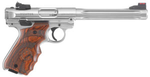 Ruger Mark IV Hunter .22 LR pistol with 6.88-inch fluted bull barrel and target laminate grips