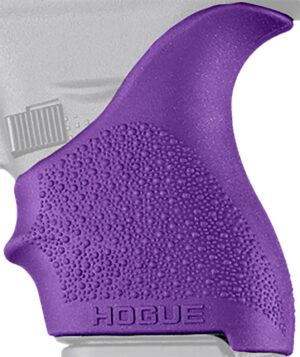 Hogue HandAll beavertail grip sleeve for Glock 42/43 in purple textured rubber