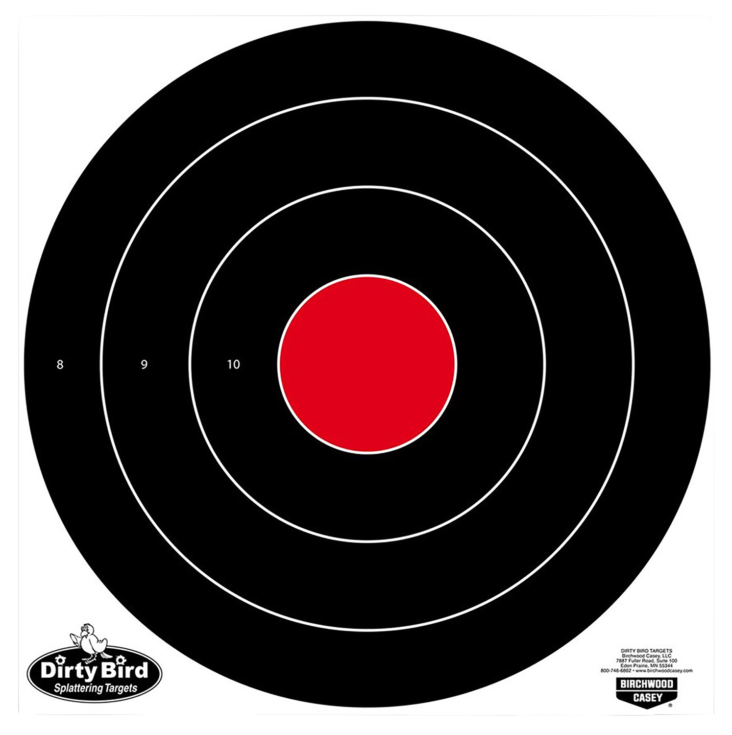 Birchwood Casey Dirty Bird 17.25-inch bull's-eye splatter target 5-pack black and white