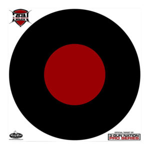 Birchwood Casey Dirty Bird 17.25 inch 3-Gun Nation paper target 5-pack, black and red circle