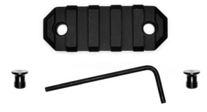 GrovTec 2.2-inch 5-slot KeyMod Picatinny rail section in black anodized aluminum