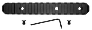 GrovTec 6-inch 15-slot KeyMod Picatinny rail section, black hardcoat anodized aluminum