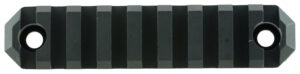 GrovTec 3.8 inch 9-slot M-LOK Picatinny rail section in black hardcoat anodized finish