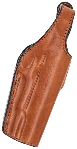 Bianchi 17632 19L Thumbsnap tan leather belt holster, right hand, size 19