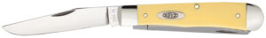 Case Trapper folding knife with yellow synthetic handle and 3.25-inch blade