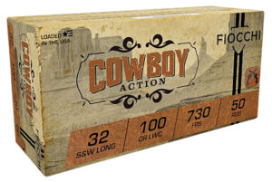 Box of Fiocchi .32 S&W Long 100 grain lead wadcutter ammunition