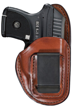 Bianchi 100 Professional tan leather IWB holster Size 08 with belt clip, right hand