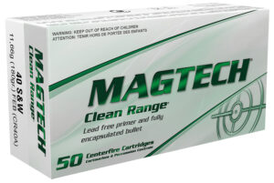 Magtech CR40A Clean Range .40 S&W 180 gr ammunition box, 50 rounds