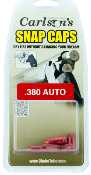 Carlsons .380 ACP aluminum snap caps 5-pack, red