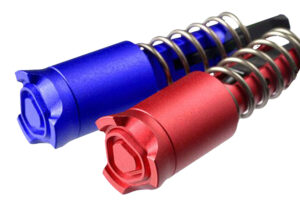 Strike Industries blue anodized lightweight forward assist for AR-15/M16