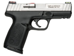 Smith & Wesson SD9VE 9mm pistol with 4-inch stainless slide and Hi-Viz fiber optic sights